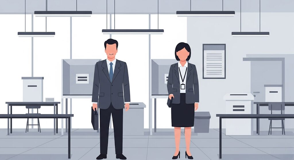 男女別の選挙立会人の服装とリアルな一日