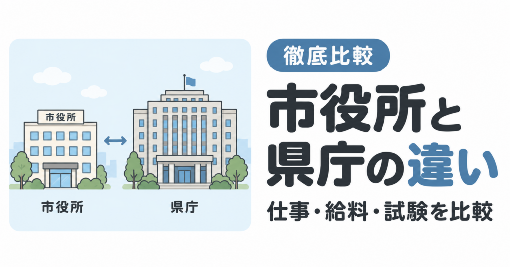 【市役所と県庁の違い】仕事内容・給料・難易度まで徹底比較