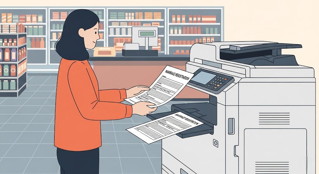 婚姻届をコンビニで印刷！上質紙での手順と注意点