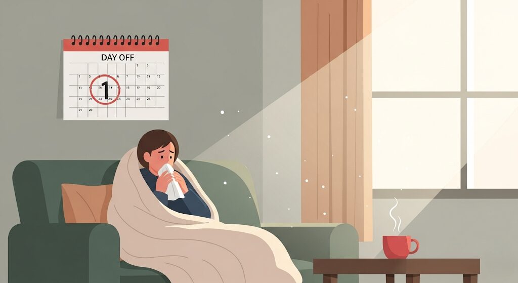 風邪など1日の体調不良でも病気休暇は使える？