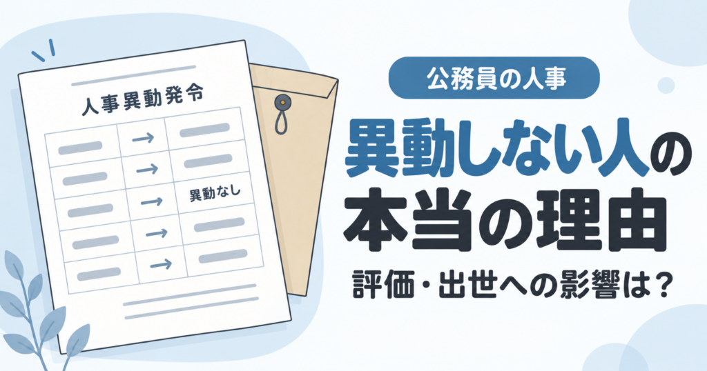 公務員で異動しない人は使えない？評価とキャリアの不都合な真実