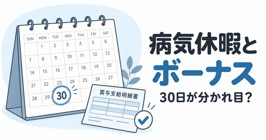 公務員の病気休暇、ボーナス計算への影響は？30日の壁を解説