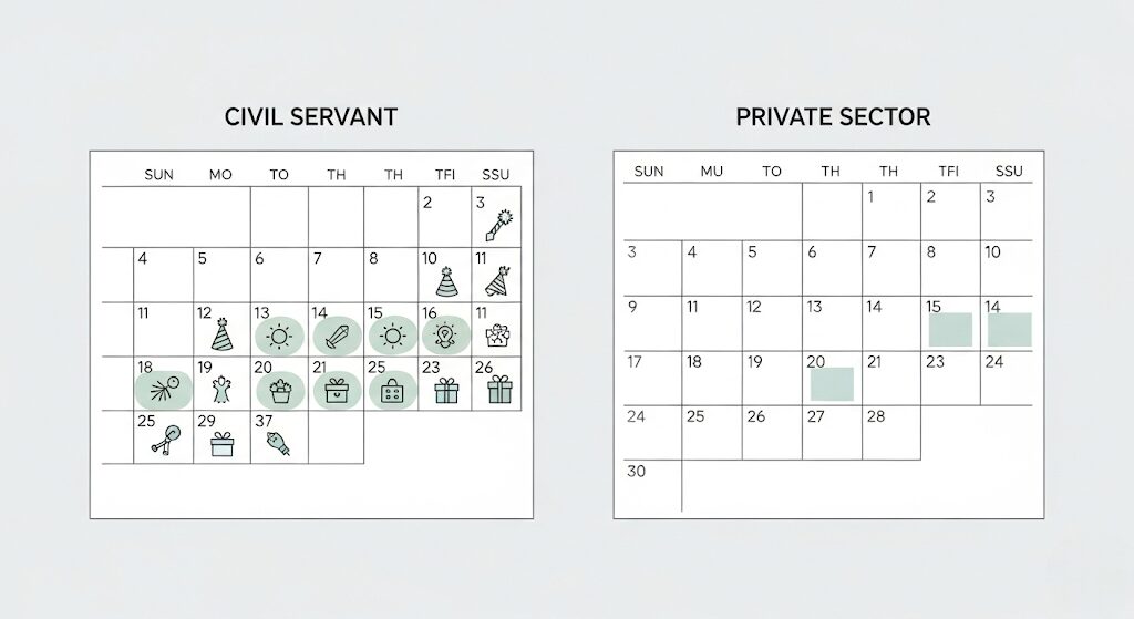 公務員の年間休日はどのくらい？民間との違いを比較
