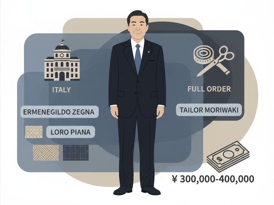 麻生太郎のスーツはどこのブランドで価格は？