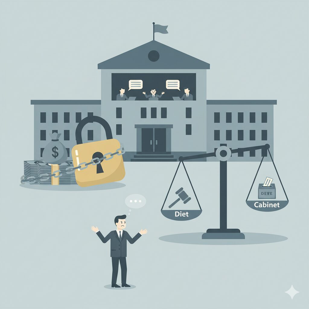 予算の決定権は国会が独占している