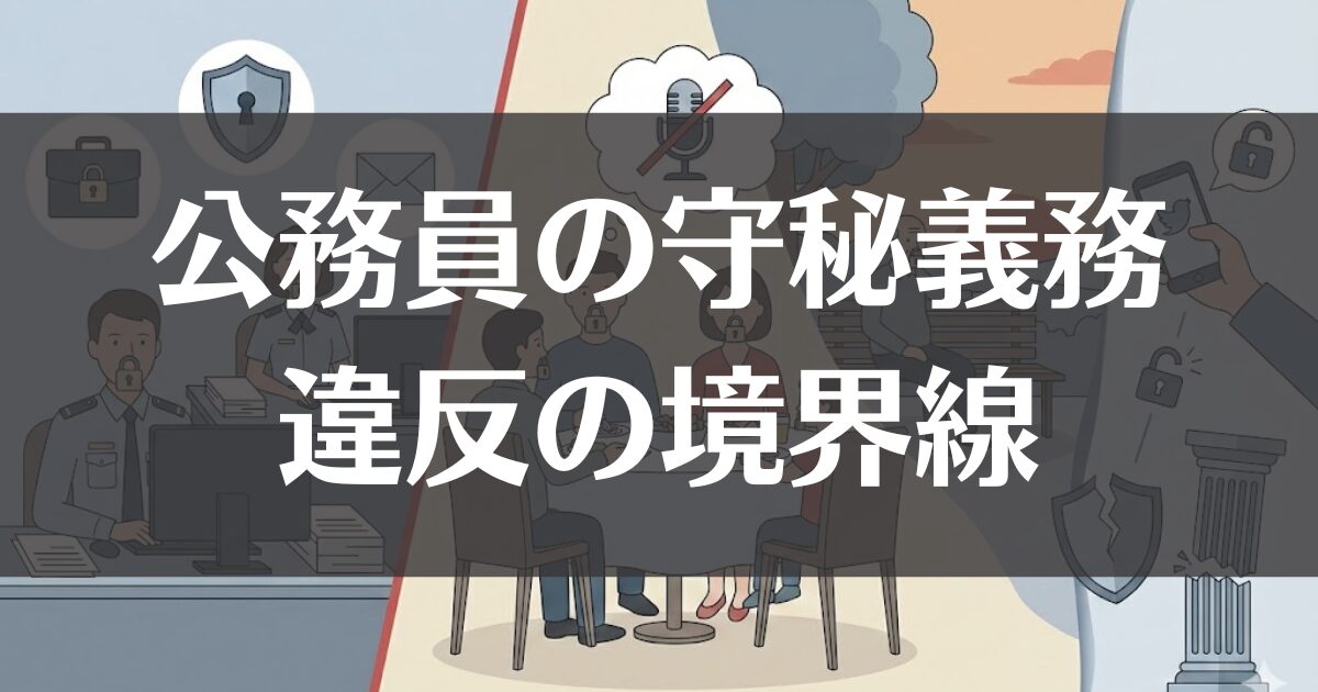 公務員の守秘義務はどこまで？家族や退職後は？違反の境界線を解説
