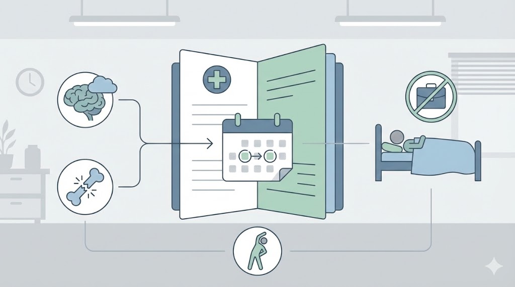 病気休暇の診断書にはどんなことが書いてありますか？