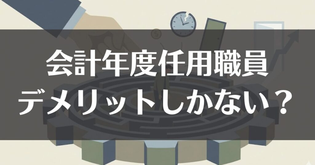 会計年度任用職員はデメリットしかない？実態と対策を徹底解説