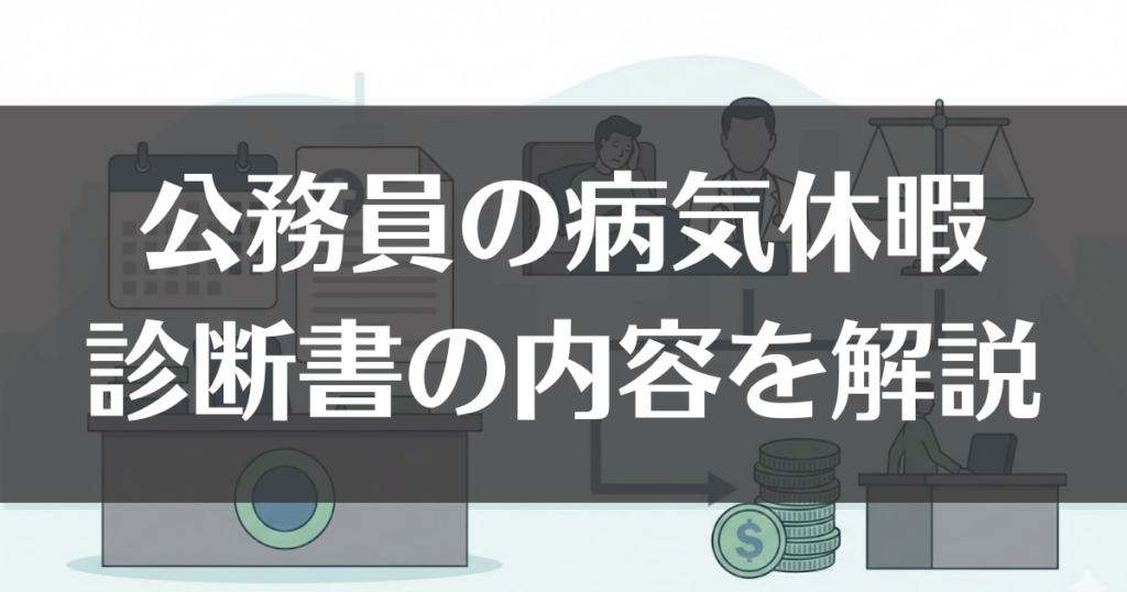 公務員の病気休暇と診断書の内容を徹底解説！給与や復帰のルール