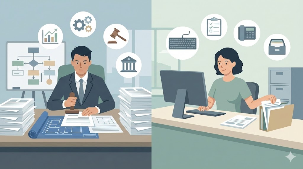 仕事内容と責任範囲に関する明確な差