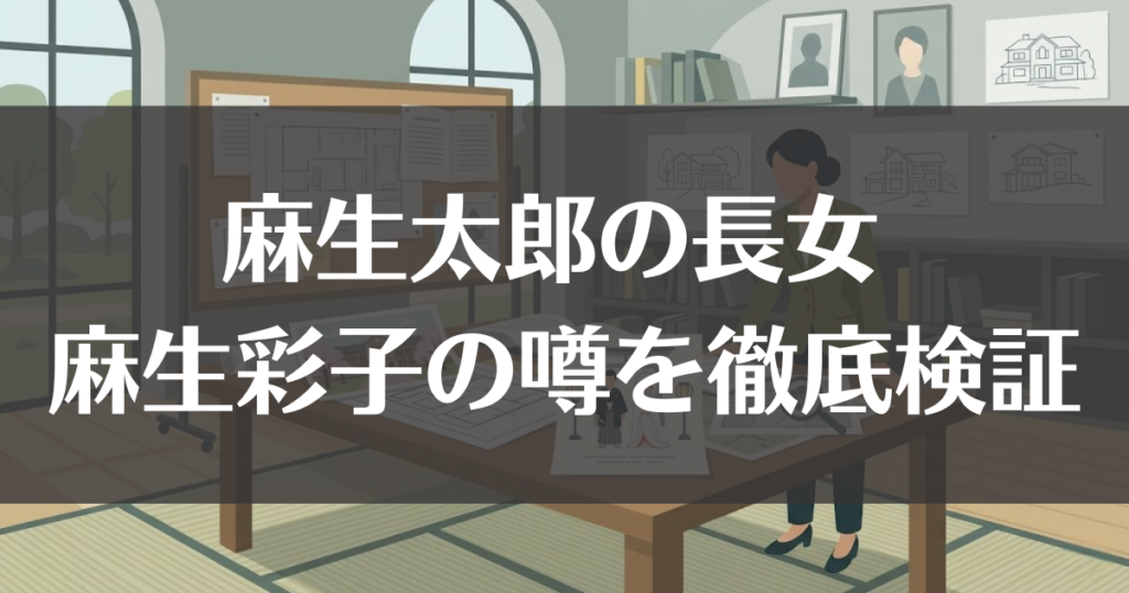 麻生彩子とは？麻生太郎の長女の東大説や嫁ぎ先の噂を徹底検証