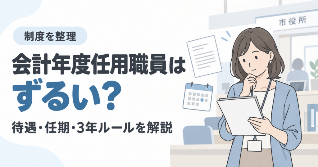 会計年度任用職員はずるい？待遇・ボーナス・3年ルールの真相を整理