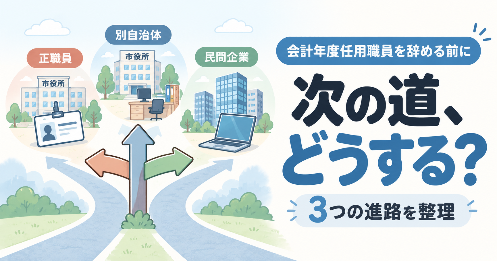 会計年度任用職員を辞める前に考えたい3つの進路|正職員・別自治体・民間転職